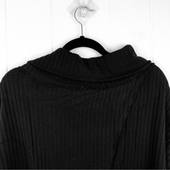 Free People Womens Juicy Waffle Knit Top Surplice Back Cowl Neck Small - Picture 8 of 12
